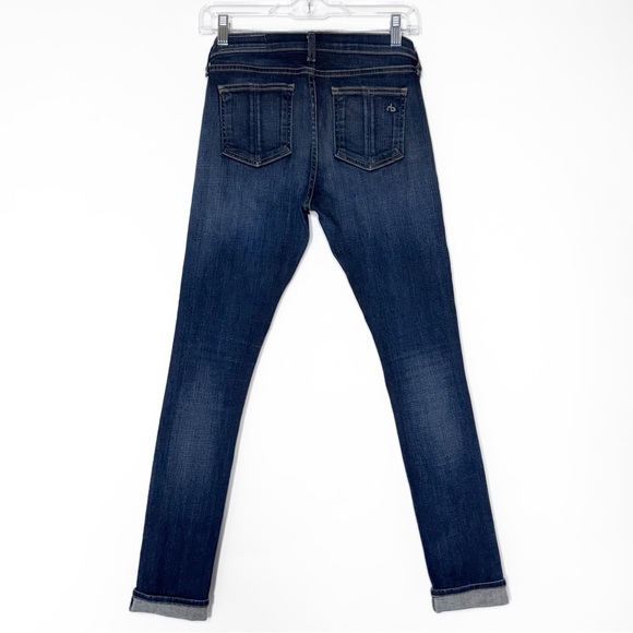 Rag & Bone Medium Wash Low Rise Full Length Ankle Skinny Jeans Size 26 - Picture 3 of 9